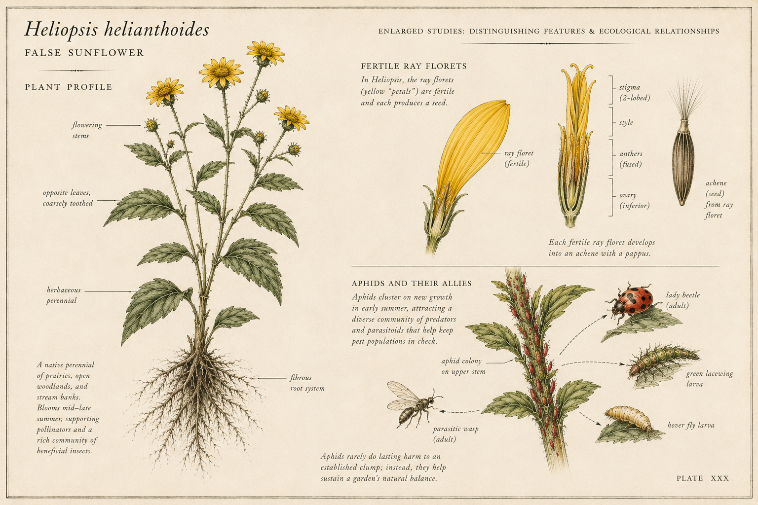 Botanical field-plate illustration of False Sunflower