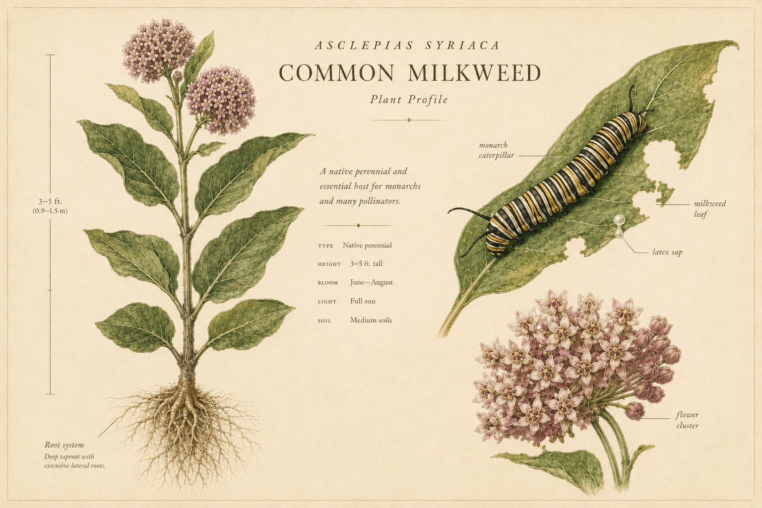 Botanical illustration of Swamp Milkweed